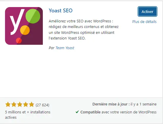 activation plugin yoast seo wordpress
